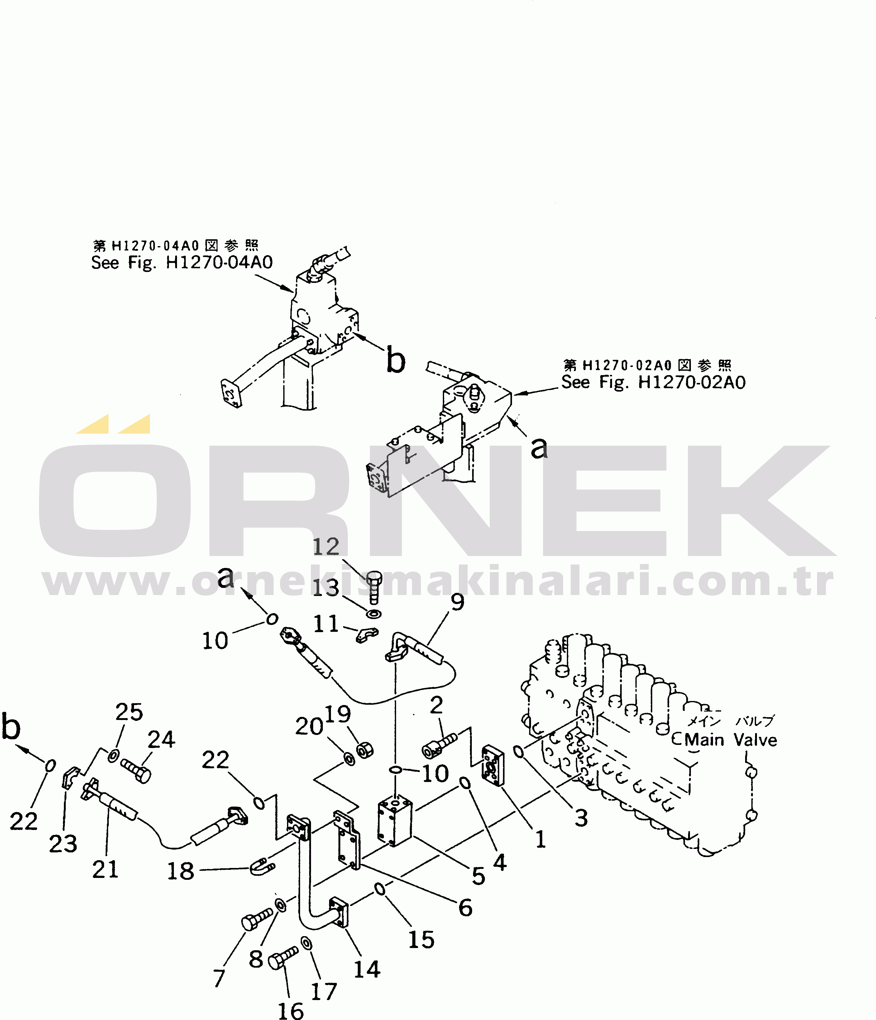 Komatsu PC210LC-6K S/N K30001-UP ATTACHMENT LINE (1 ACTUATOR) (BRACKET)(#K30001-K31999)