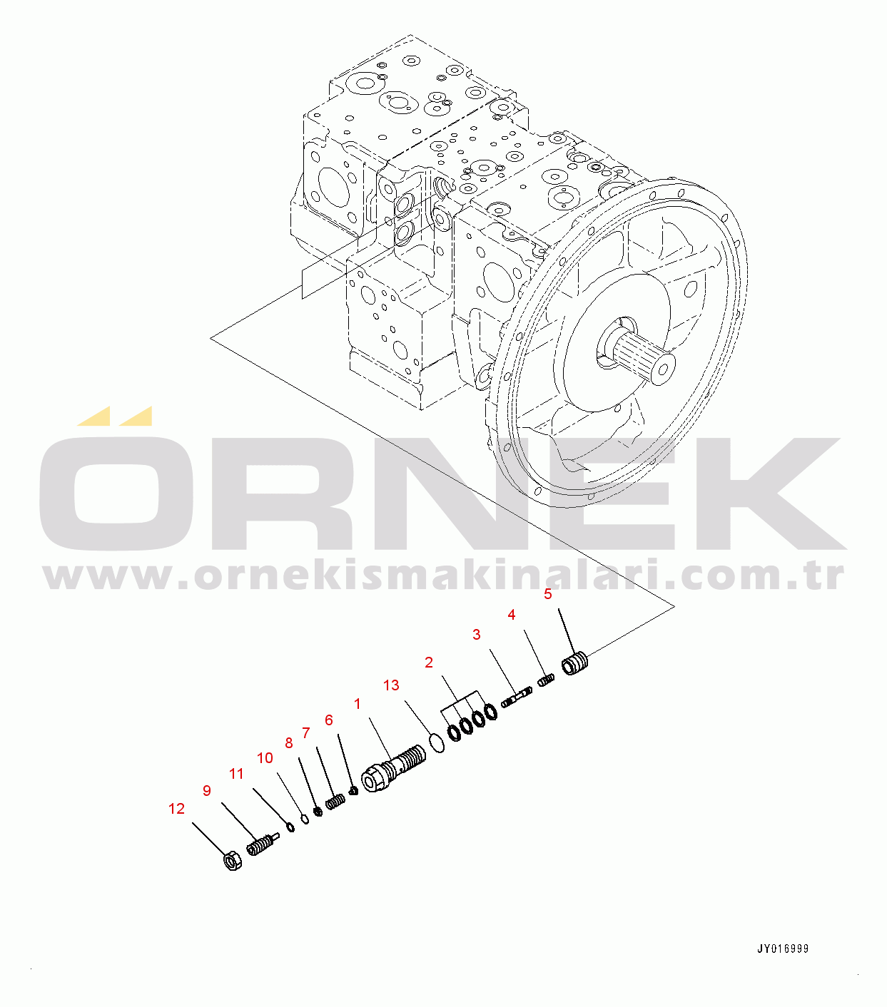 Komatsu PC210LC-10 S/N K60001-UP Main Piston Pump, Inner Parts (10/12)