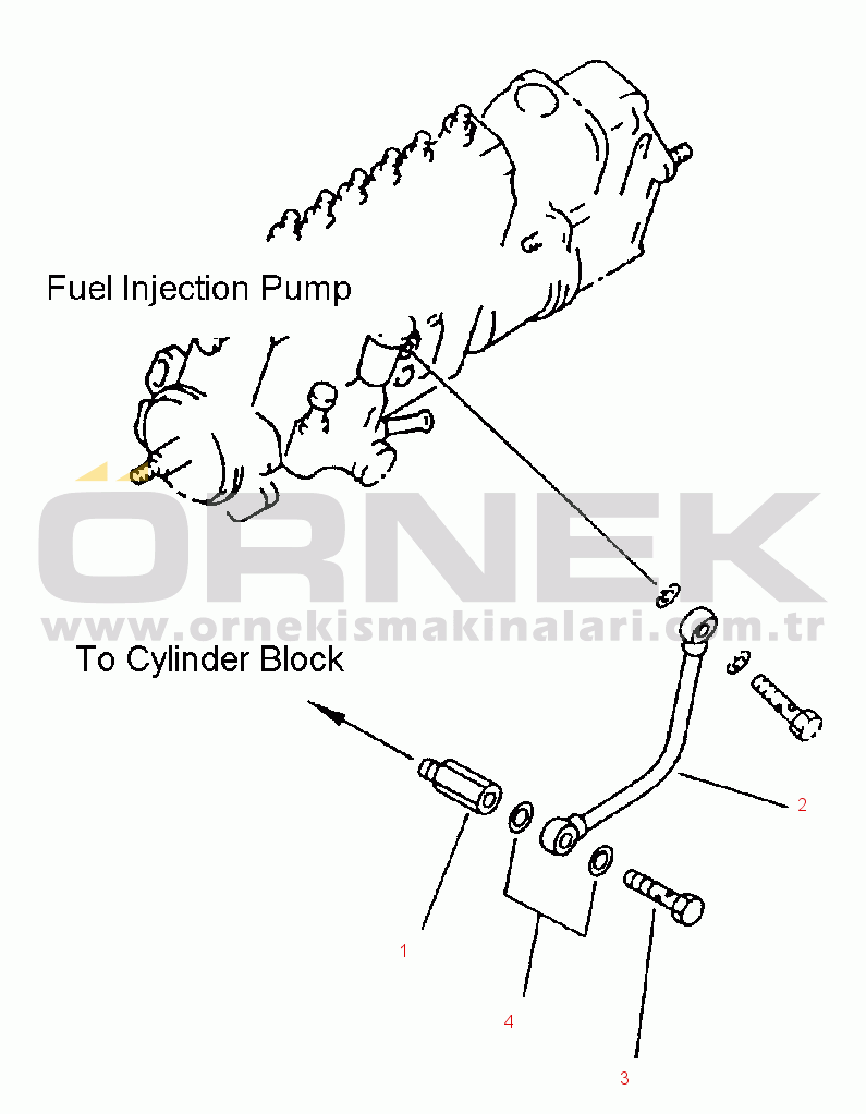 Komatsu PC210LC-6L S/N A80001-UP FIG NO. A4060-A0A3 FUEL PUMP LUBE PIPING
