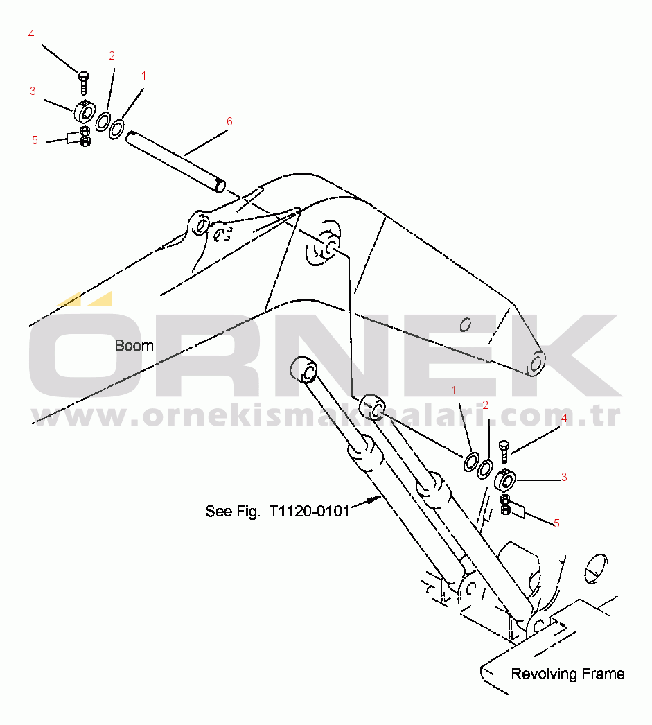Komatsu PC210LC-6L S/N A80001-UP FIG NO. T1125-0101 BOOM PIN