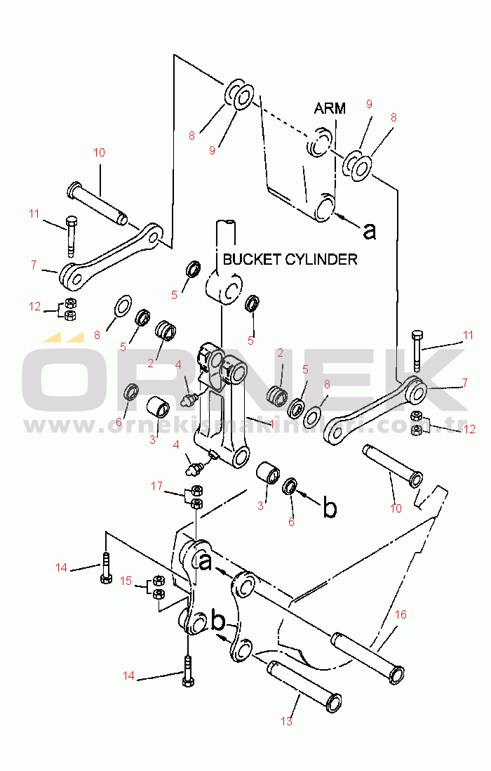 Komatsu PC210LC-6L S/N A80001-UP FIG NO. T1200-0301 BUCKET LINKAGE - STANDARD SPEC