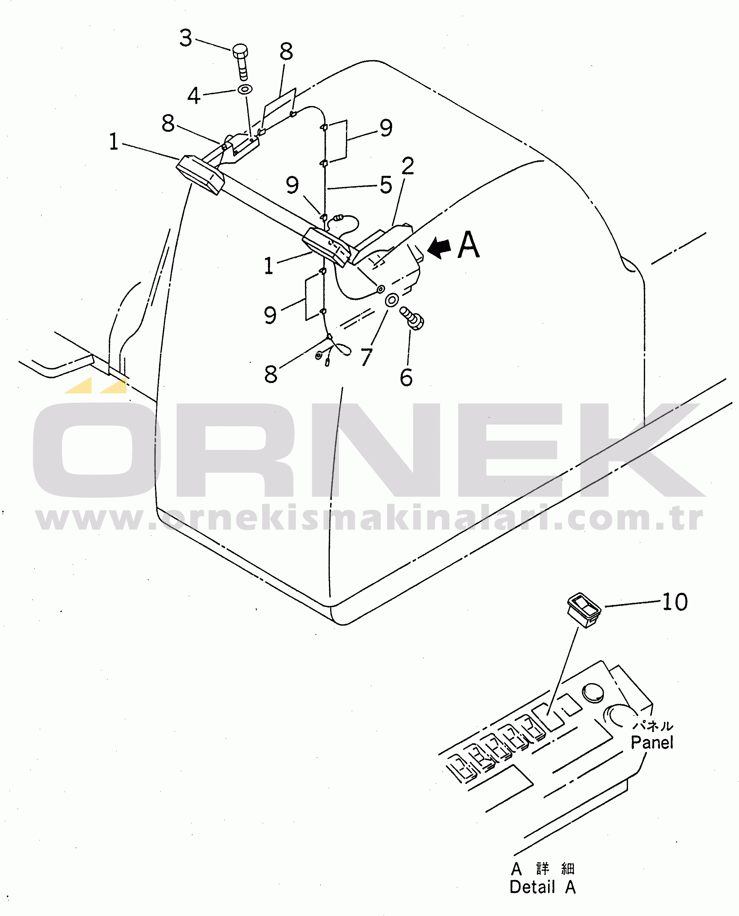 Komatsu PC210LC-6 S/N 30001-UP ADDITIONAL WORK LAMP(#30001-30589)