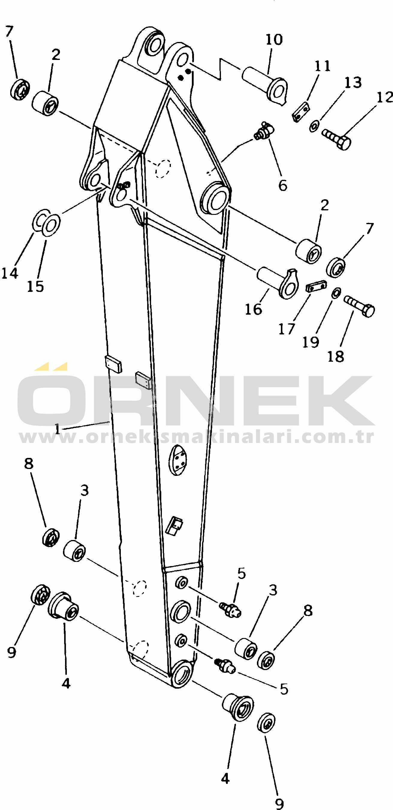 Komatsu PC210LC-5K S/N K20001-UP SHORT ARM (2.4M) (FOR ADDITIONAL PIPING)