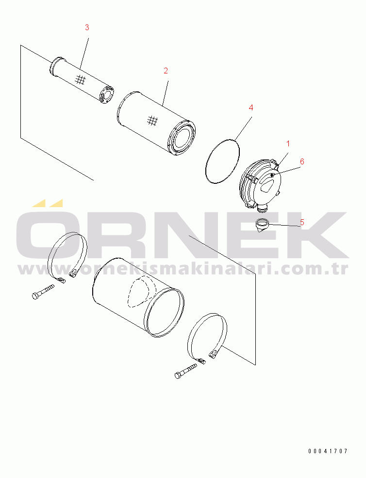 Komatsu PC210NLC-8K S/N K50001-UP AIR CLEANER CONNECTING PARTS (1/2)
