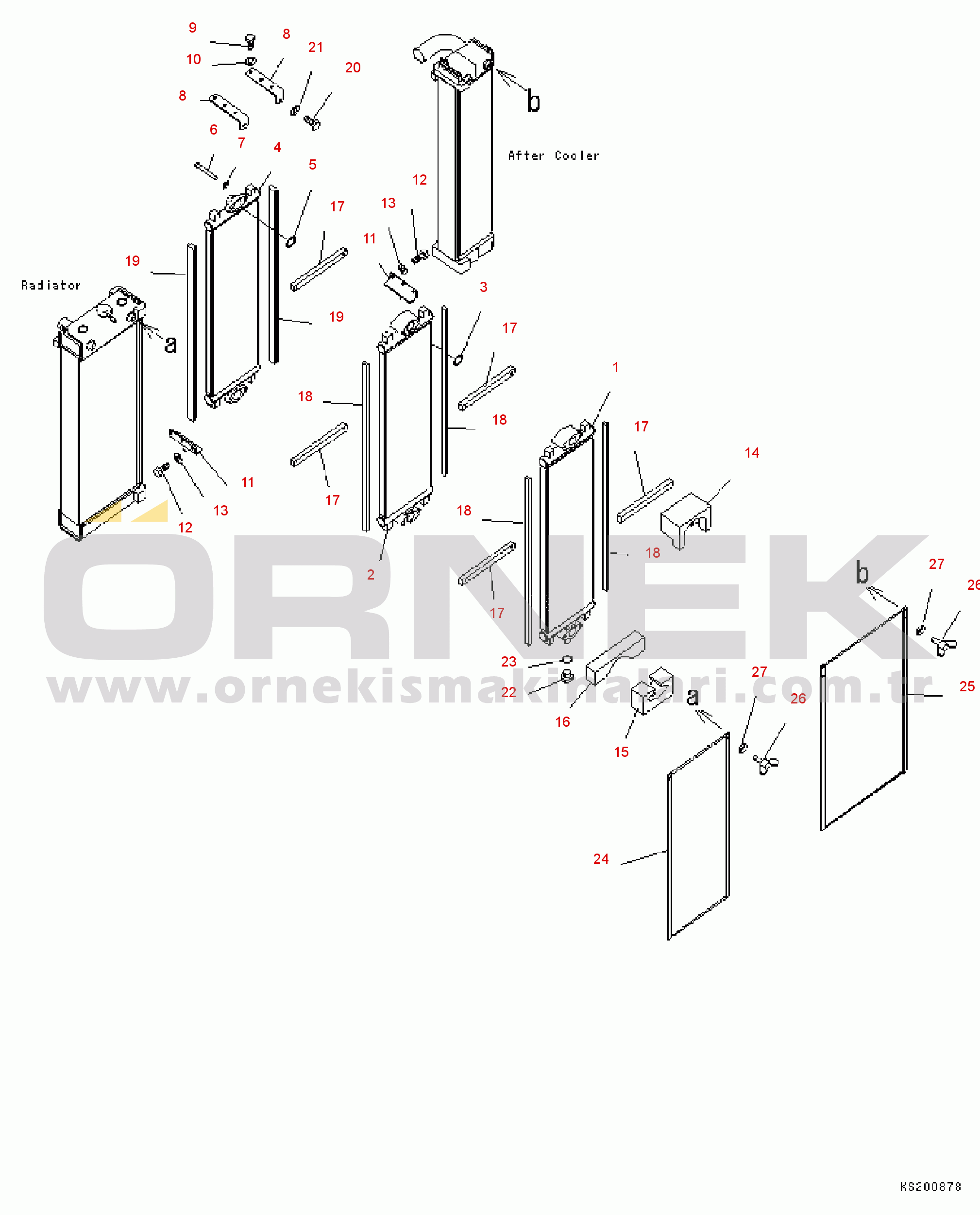 Komatsu PC210NLC-8K S/N K50001-UP COOLING (OIL COOLER)