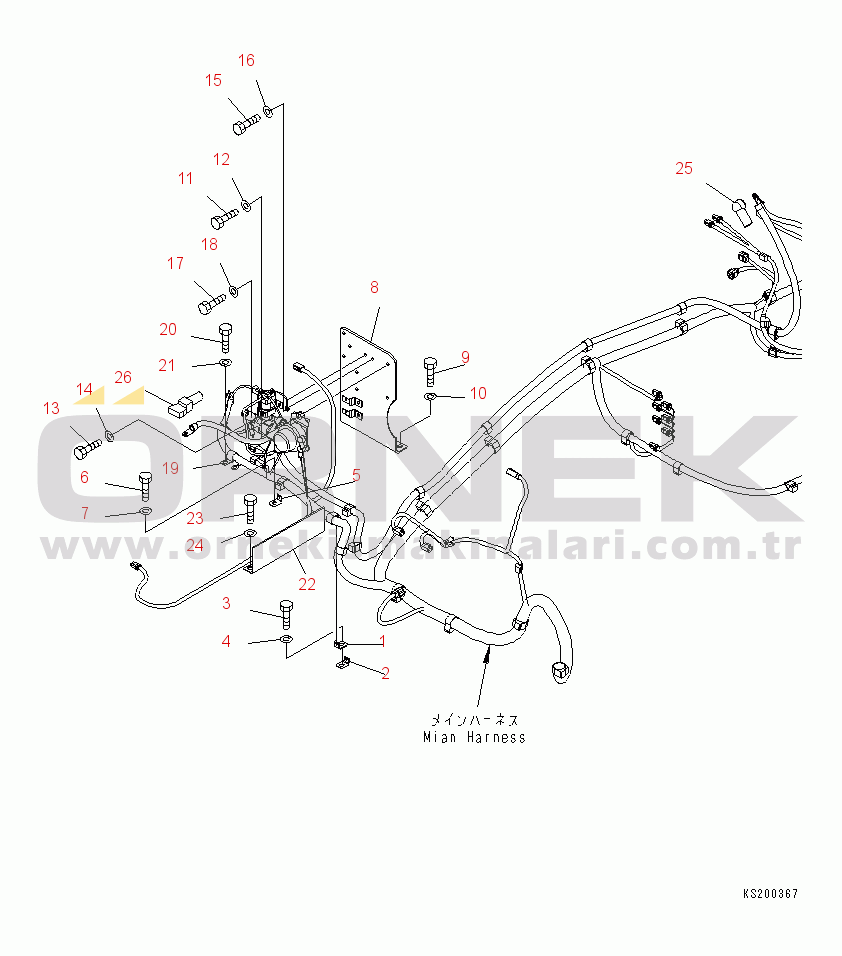 Komatsu PC210NLC-8K S/N K50001-UP WIRING (STARTING HARNESS)