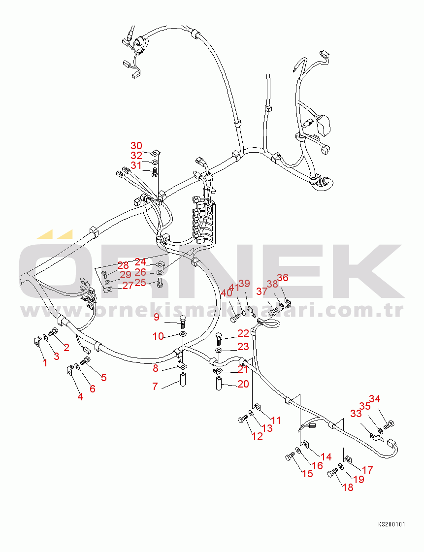 Komatsu PC210NLC-8K S/N K50001-UP WIRING (MAIN HARNESS) (CLIP) (1/2)