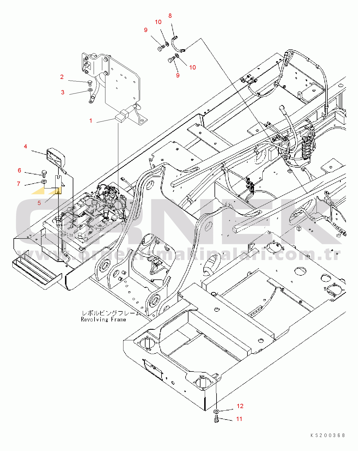 Komatsu PC210NLC-8K S/N K50001-UP WIRING (WORKING LAMP AND EARTH CABLE) )#K53328-)