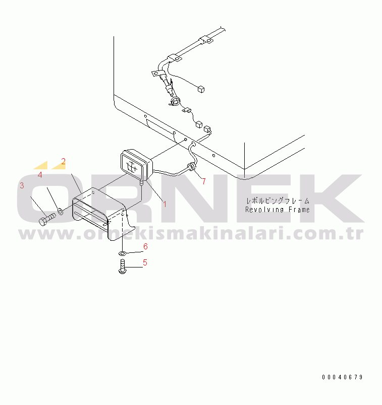 Komatsu PC210NLC-8K S/N K50001-UP L.H. DECK WORK LAMP