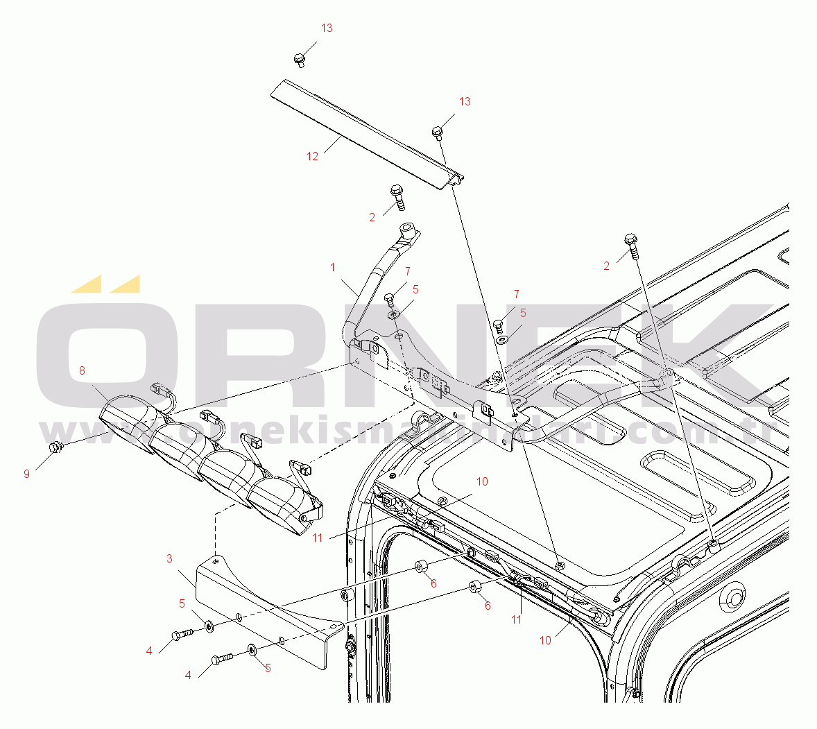 Komatsu PC210NLC-8K S/N K50001-UP ADDITIONAL WORK LAMPS (x4)