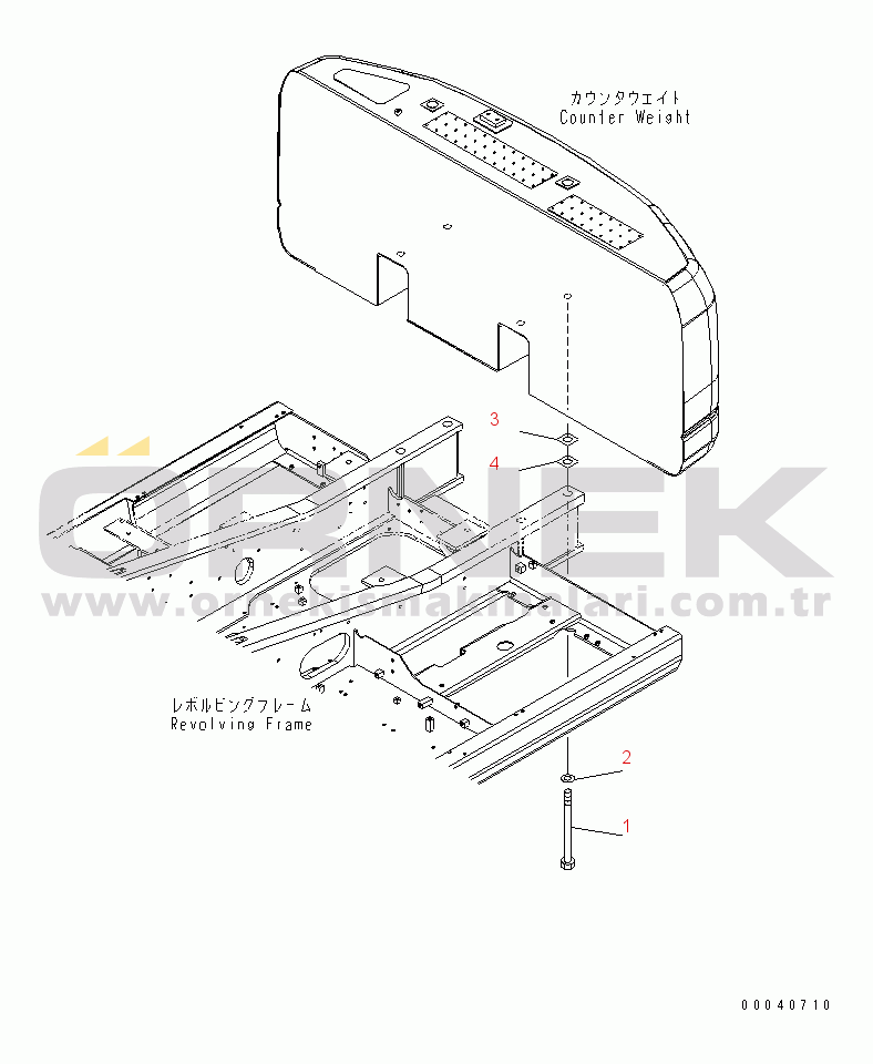 Komatsu PC210NLC-8K S/N K50001-UP COUNTER WEIGHT MOUNTING