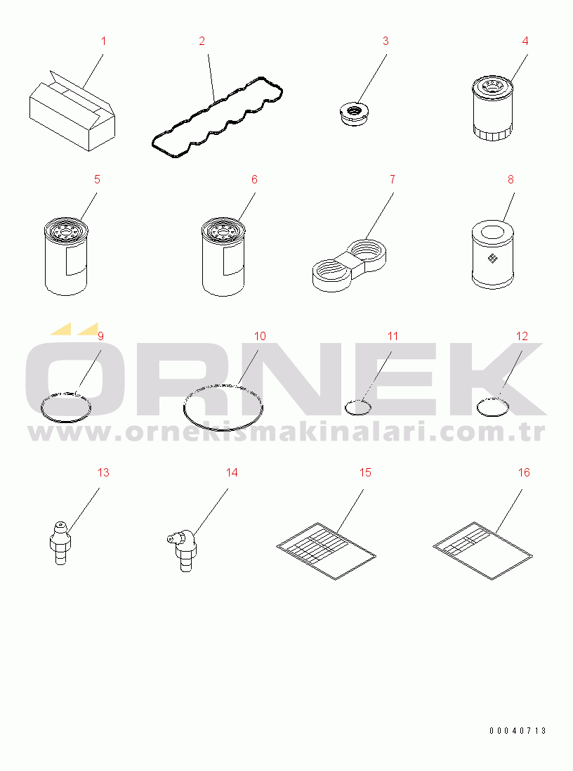 Komatsu PC210NLC-8K S/N K50001-UP SPARE PARTS(#K50001-K50002)