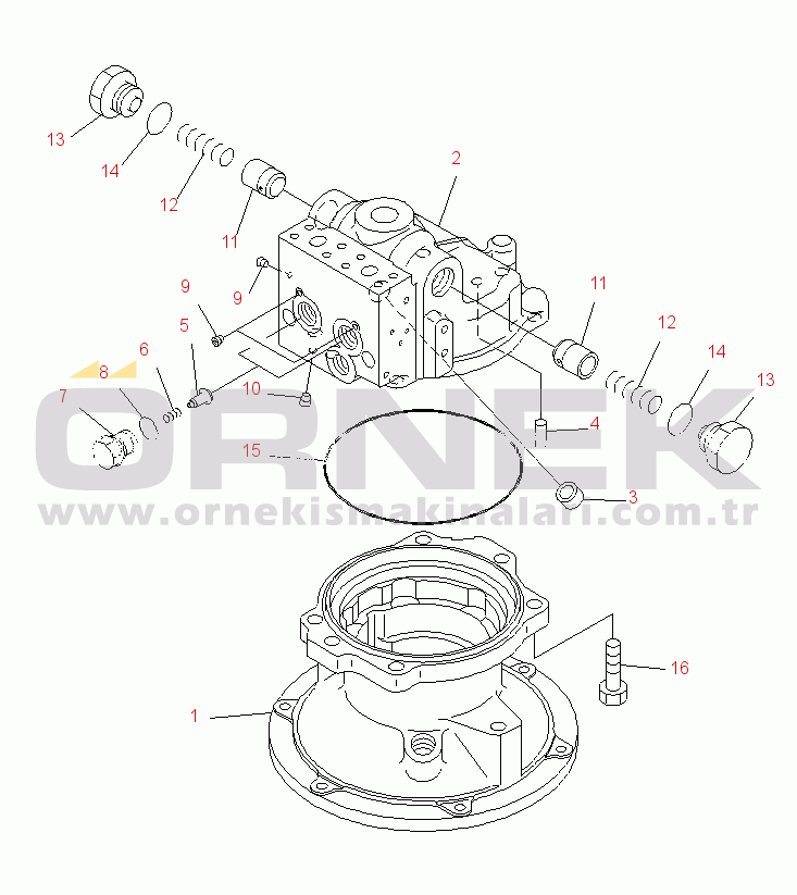 Komatsu PC210NLC-8K S/N K50001-UP SWING MOTOR (1/3) (#K50001-K50010)
