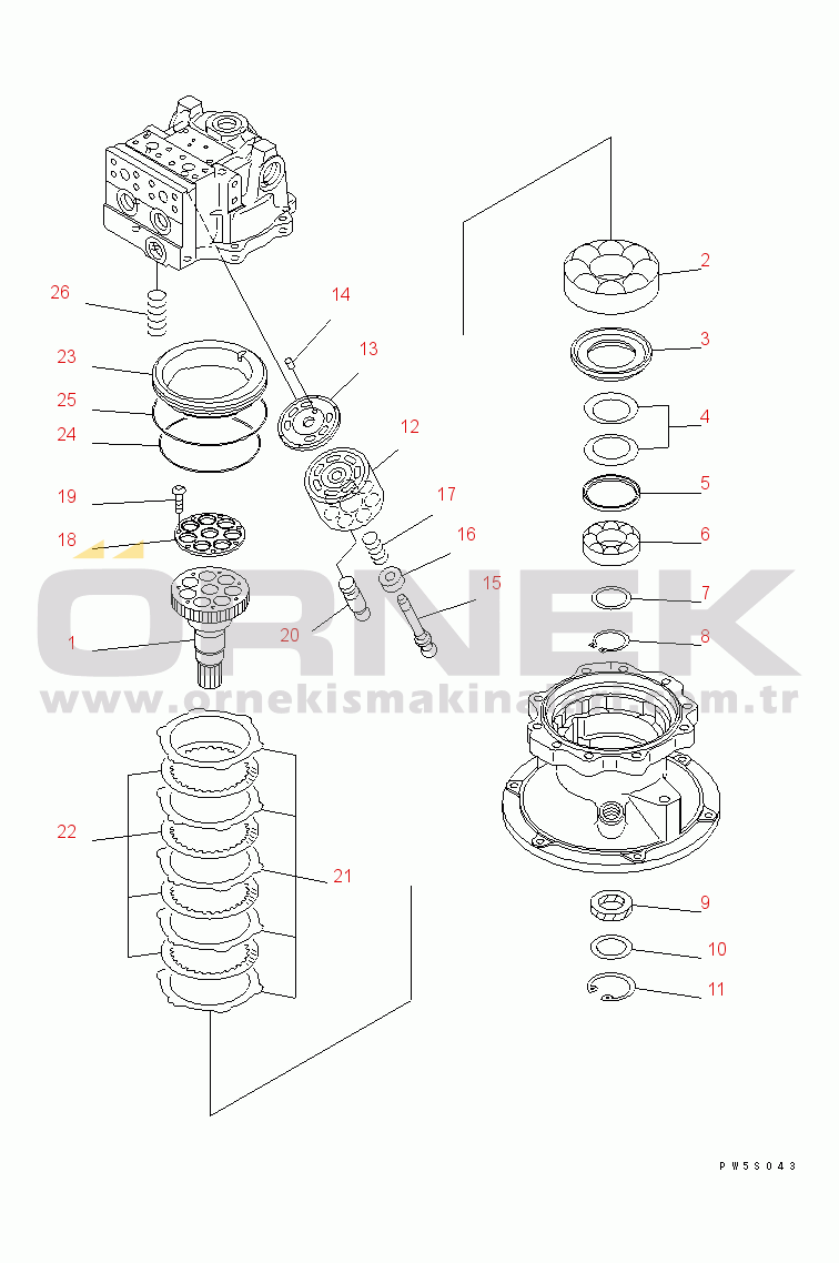 Komatsu PC210NLC-8K S/N K50001-UP SWING MOTOR (2/3) (#K50011-K51120)