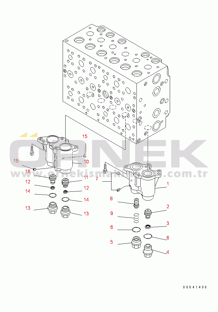 Komatsu PC210NLC-8K S/N K50001-UP MAIN VALVE (1-ACTUATOR) (2/19)