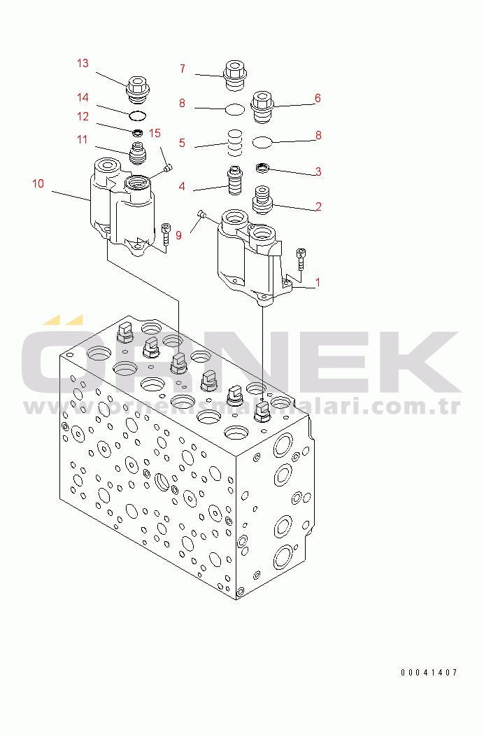 Komatsu PC210NLC-8K S/N K50001-UP MAIN VALVE (1-ACTUATOR) (3/19)