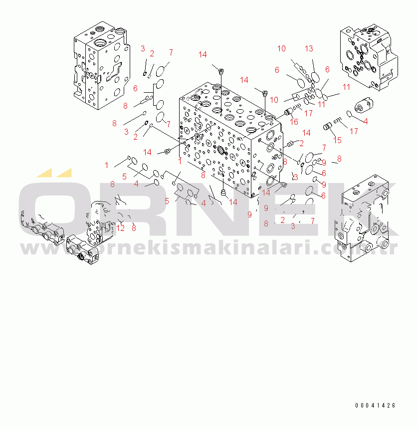 Komatsu PC210NLC-8K S/N K50001-UP MAIN VALVE (1-ACTUATOR) (5/19)