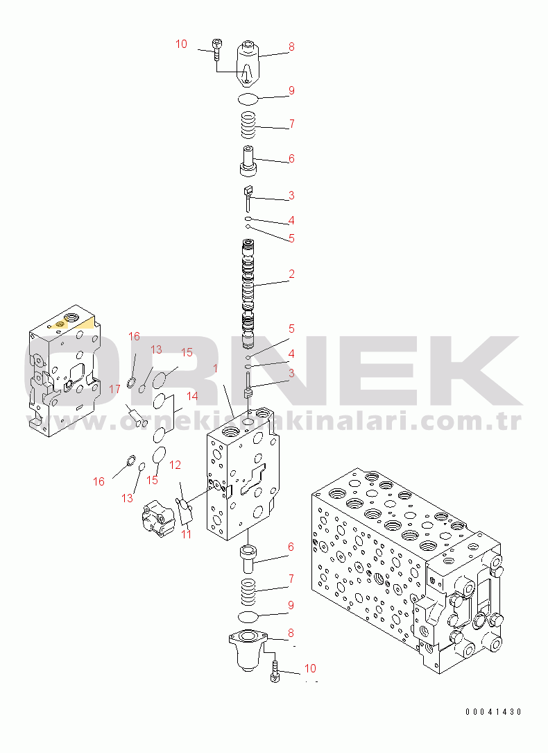 Komatsu PC210NLC-8K S/N K50001-UP MAIN VALVE (1-ACTUATOR) (16/19)