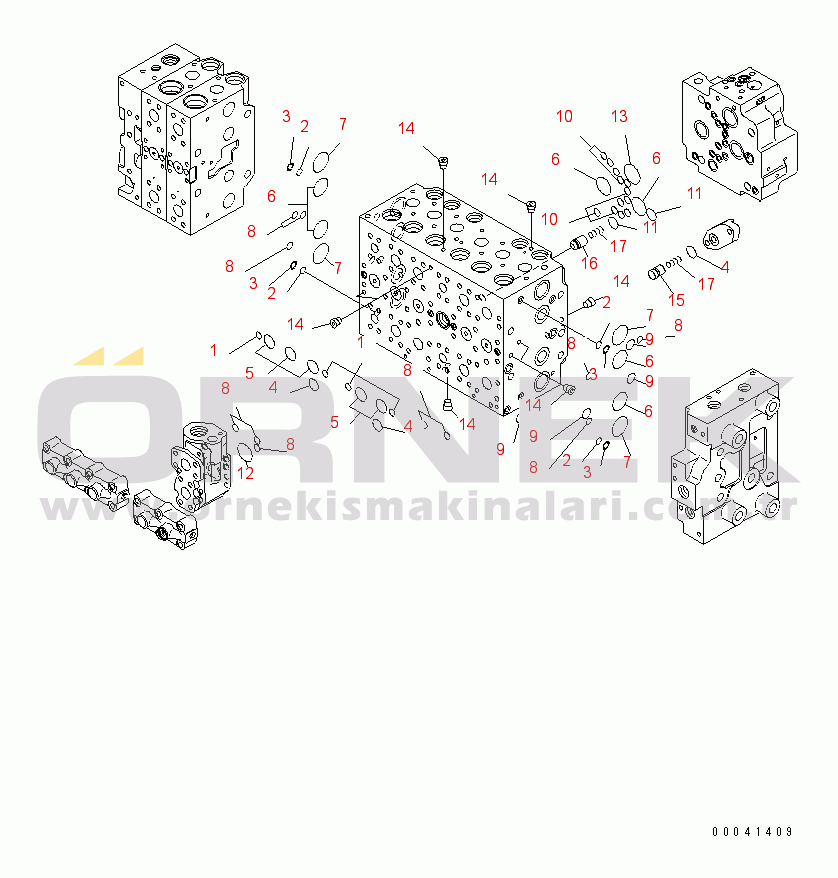 Komatsu PC210NLC-8K S/N K50001-UP MAIN VALVE (2-ACTUATOR) (5/21)