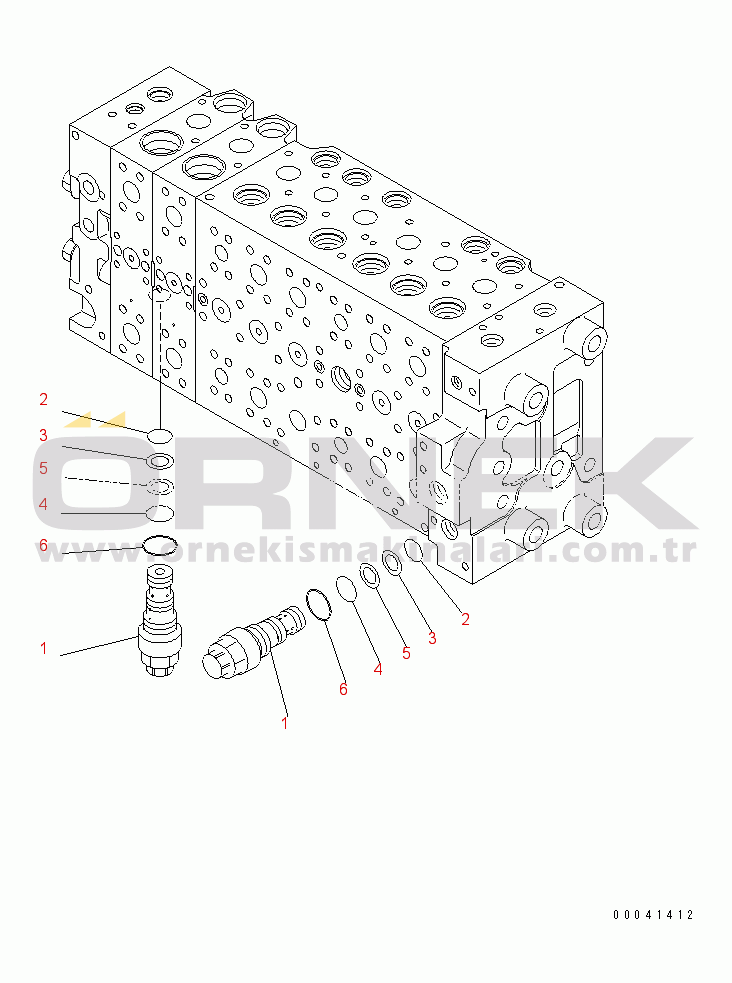 Komatsu PC210NLC-8K S/N K50001-UP MAIN VALVE (2-ACTUATOR) (8/21)