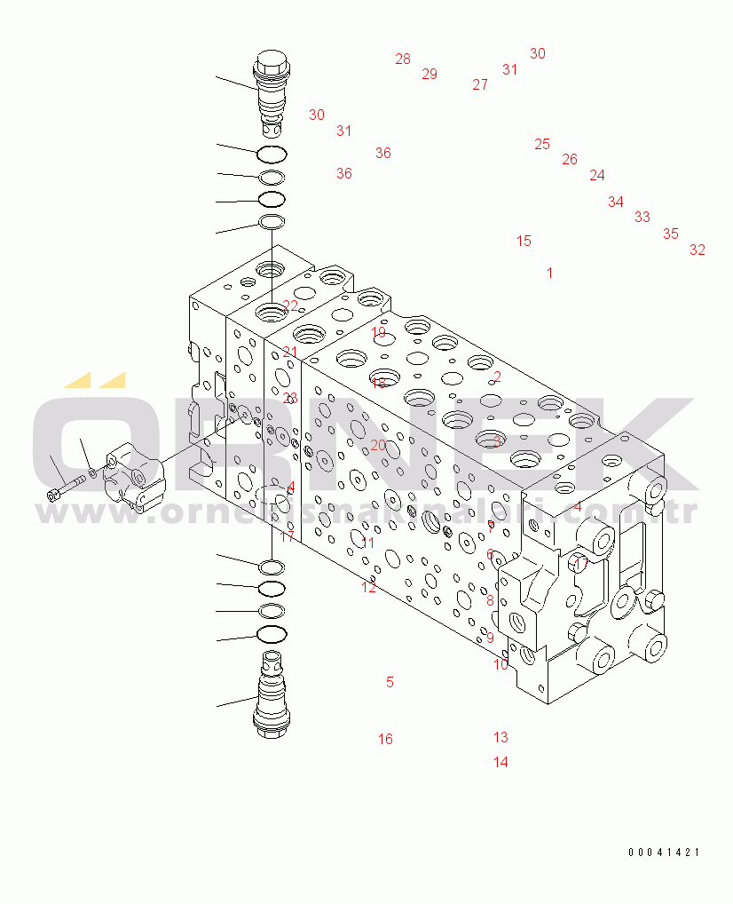 Komatsu PC210NLC-8K S/N K50001-UP MAIN VALVE (2-ACTUATOR) (13/21)