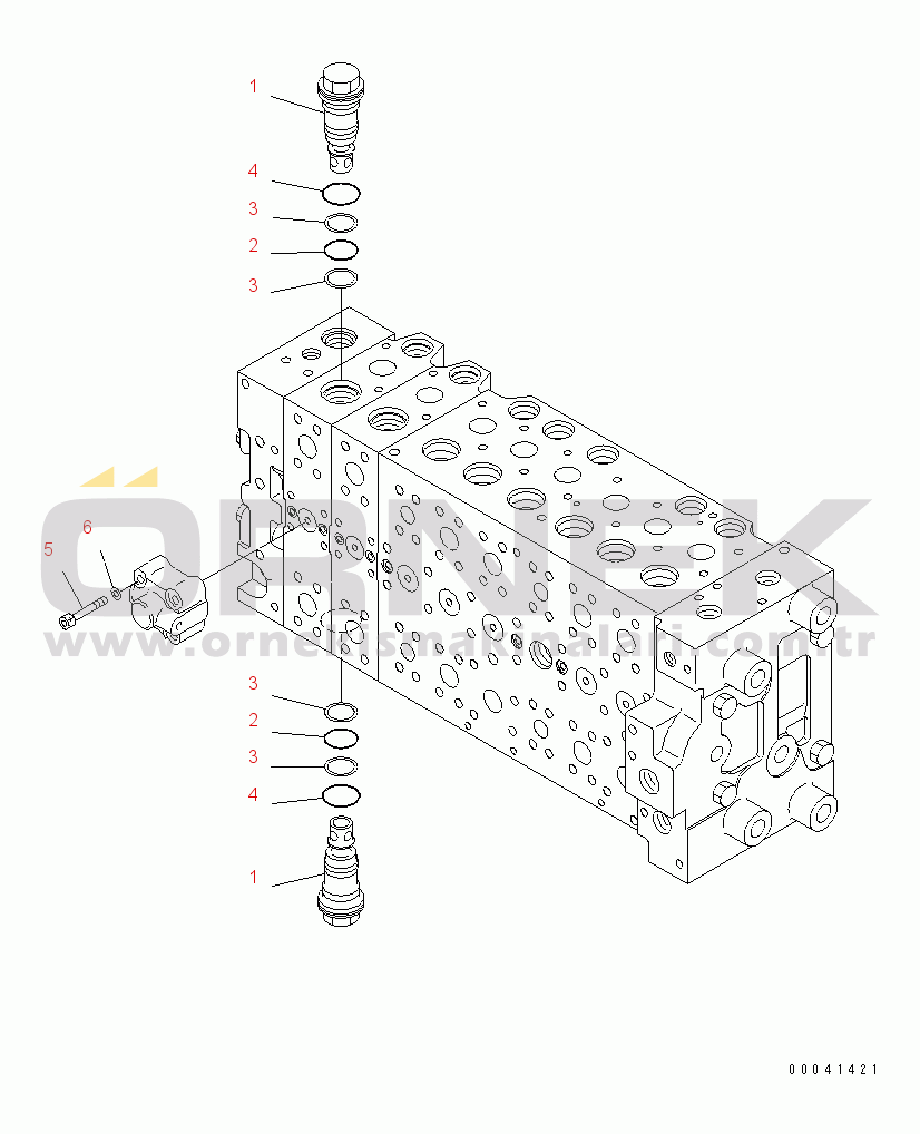 Komatsu PC210NLC-8K S/N K50001-UP MAIN VALVE (2-ACTUATOR) (17/21)
