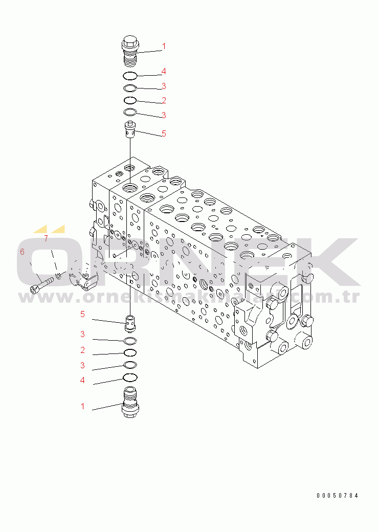 Komatsu PC210NLC-8K S/N K50001-UP MAIN VALVE (2-ACTUATOR) (20/21) (FOR 2-PIECE BOOM)