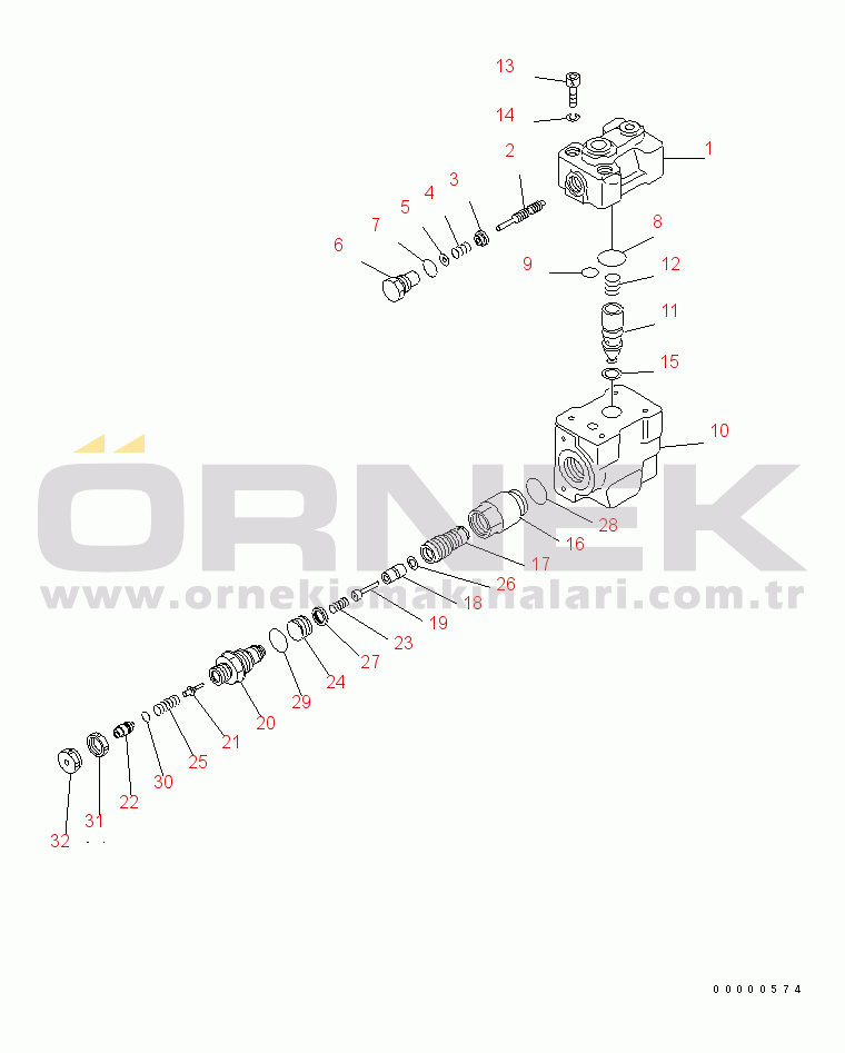 Komatsu PC210NLC-8K S/N K50001-UP LOCK VALVE (FOR 2-PIECE BOOM) (#K50001-K54260)