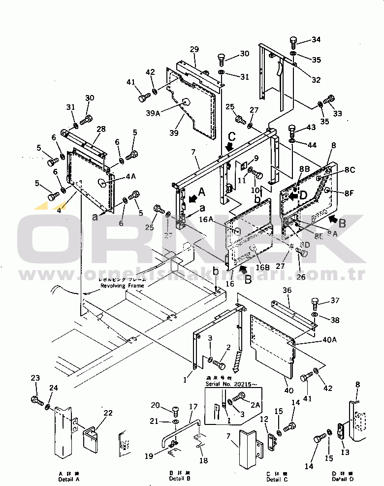 Komatsu PC220-3 S/N 20001-UP MACHINERY COMPARTMENT (2/5)(#20001-21707)