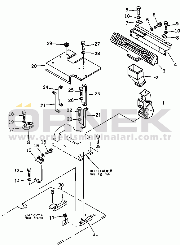 Komatsu PC220-5C S/N 35001-UP AIR CONDITIONER RELATED PARTS(#35001-36613)