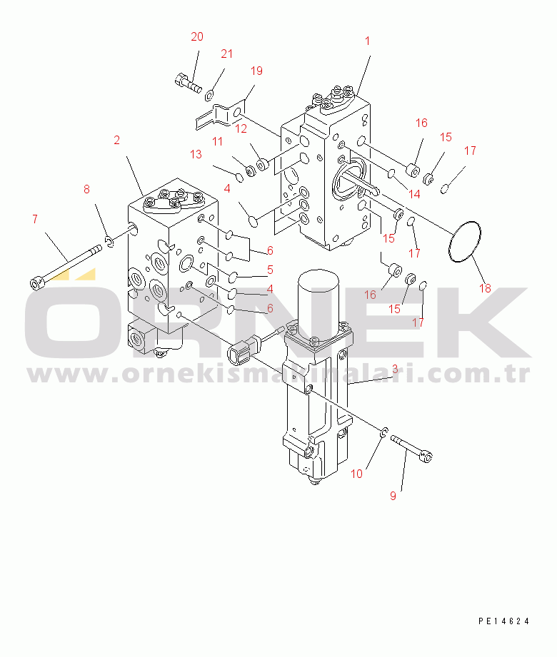 Komatsu PC220-5 S/N 35001-UP HYDRAULIC PUMP (8/13) (SERVO VALVE¤ REAR) (1/2)
