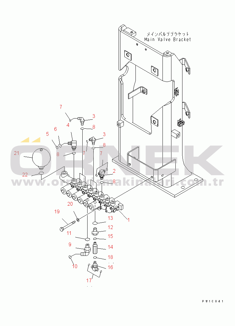Komatsu PC220-7 S/N 60001-UP (Yurtdışı Versiyonu) SOLENOID VALVE (VALVE) (1 ACTUATOR)
