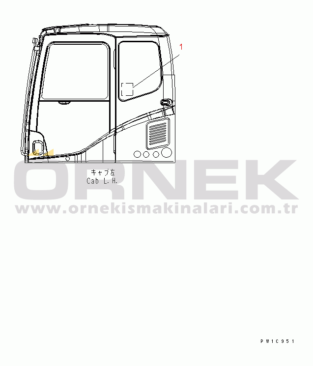 Komatsu PC220-7 S/N 60001-UP (Yurtdışı Versiyonu) PLATE (LIFTING CAPACITY) (ENGLISH)