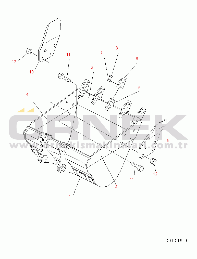Komatsu PC220-8 S/N 80001-UP BUCKET¤ 1.26M3¤ 1400MM (VERTICAL PIN TYPE)