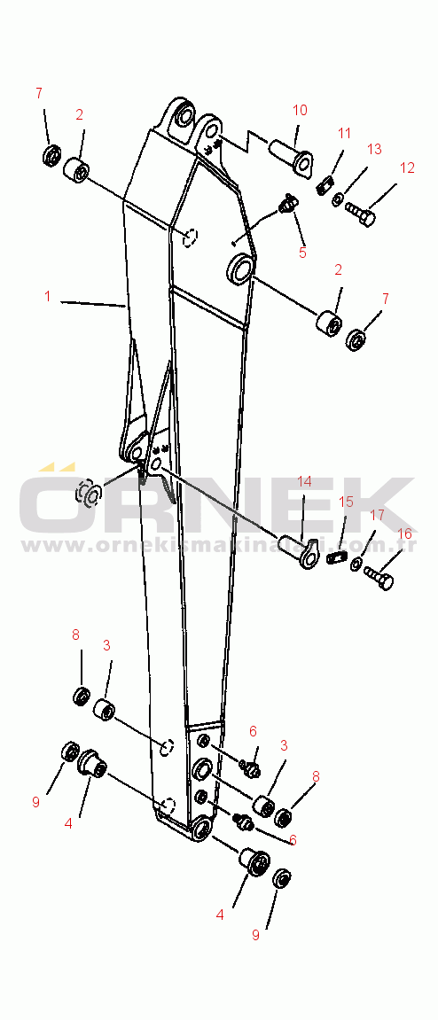 Komatsu PC220LC-6LE S/N A83001-UP FIG NO. T1200-0101 ARM 3.5 M