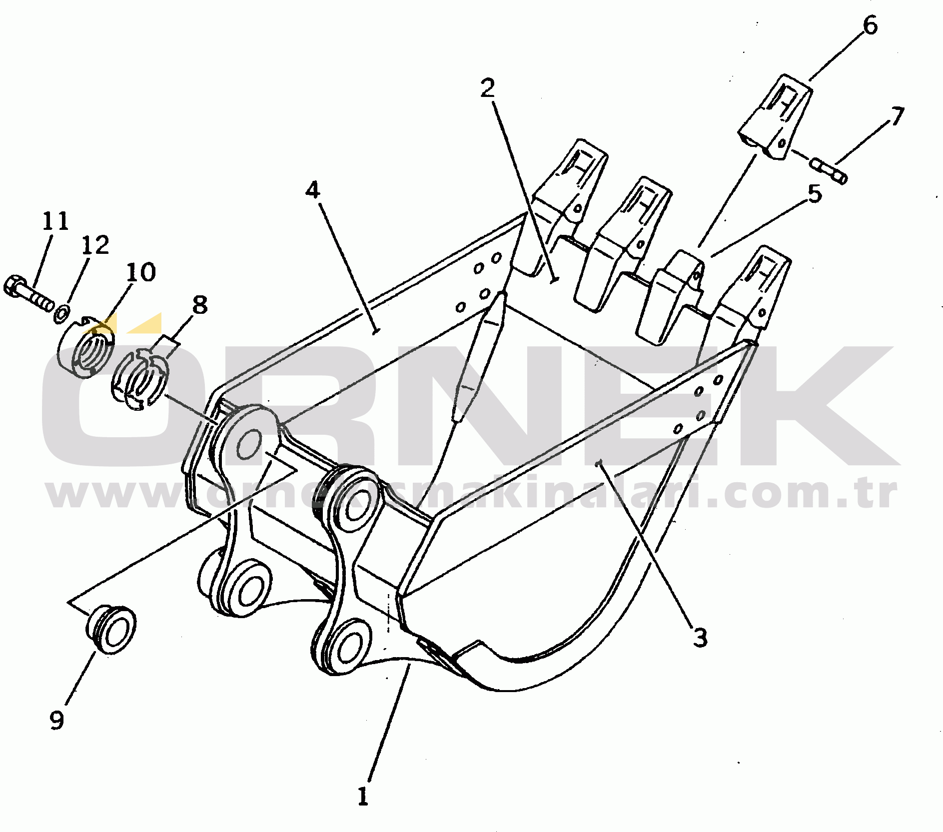 Komatsu PC220LC-5C S/N 35001-UP (Custom Stan.) BUCKET 0.9M3¤ 1155MM (HEAVY DUTY)