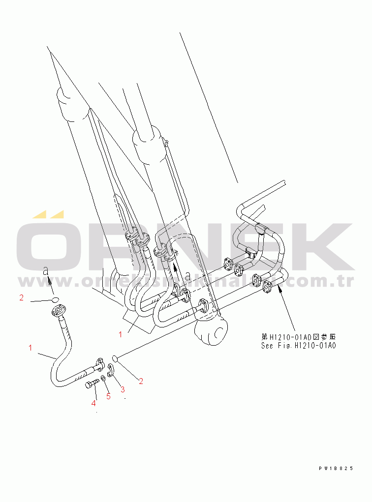 Komatsu PC220LC-7 S/N 60001-UP (Overseas Version) BOOM PIPING (BOOM HOSE)
