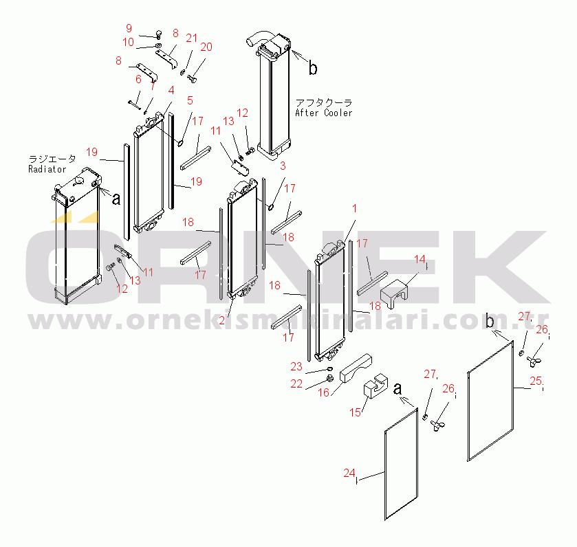 Komatsu PC220LC-8 S/N 80001-UP COOLING SYSTEM (OIL COOLER)
