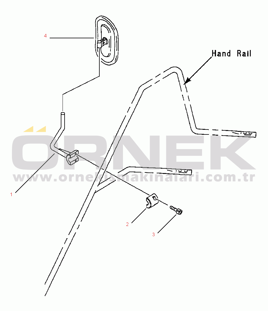Komatsu PC220LC-6L S/N A80001-A82000 FIG NO. M1420-0101 REAR VIEW MIRROR (R.H.)