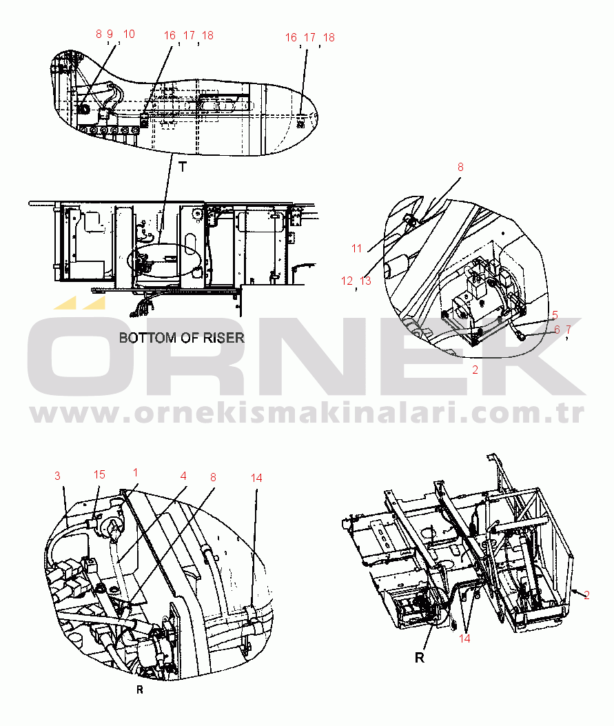 Komatsu PC220LL-7L S/N A86001-UP FIG. M1820-07A0 CAB - RISER ELECTRONICS - 48/60 INCH RISER