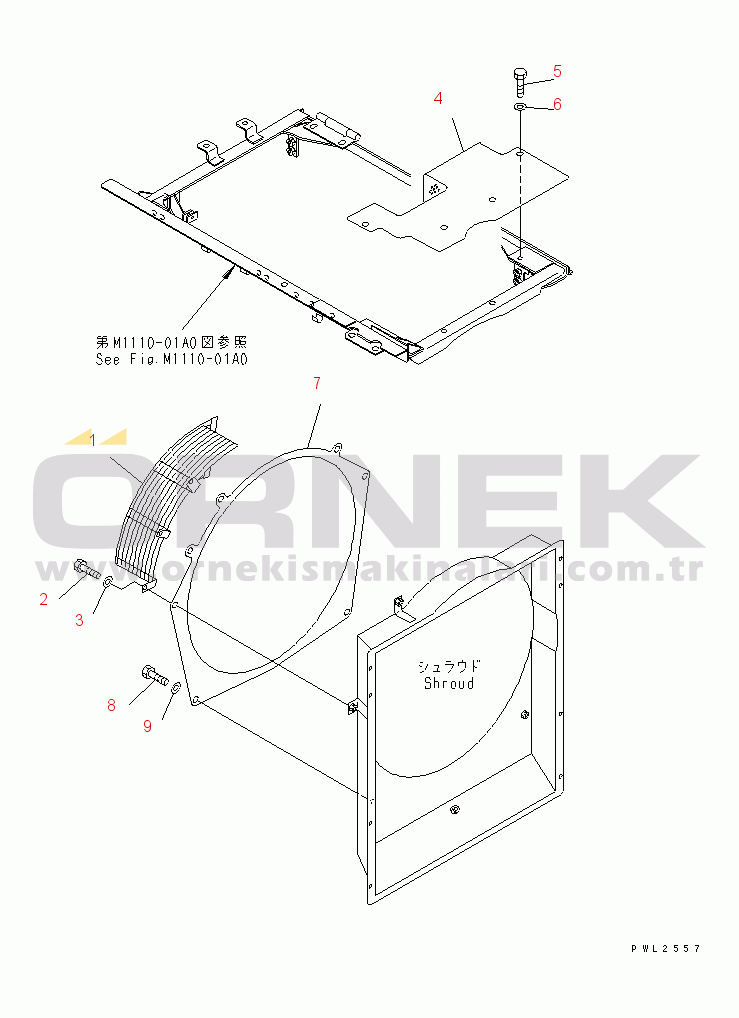 Komatsu PC228USLC-2 S/N 15001-UP (For U.S.A.) COOLING (FAN GUARD)
