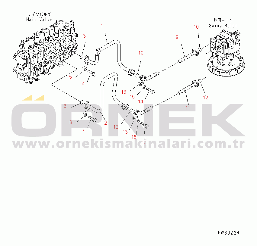 Komatsu PC228USLC-2 S/N 15001-UP (For U.S.A.) SWING LINES