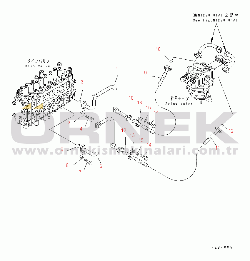 Komatsu PC228UU-1-TN S/N 10001-UP SWING LINES(#10001-10021)