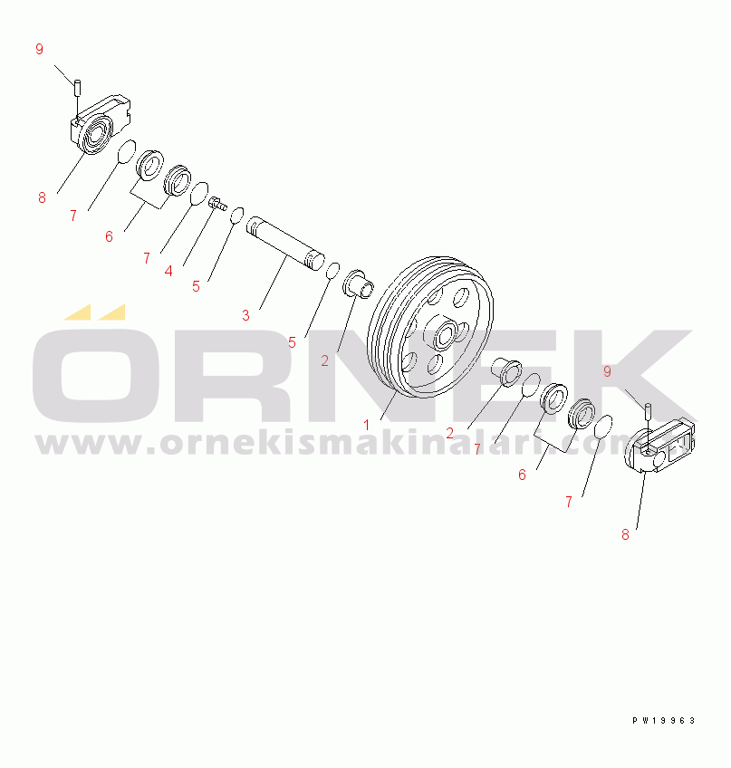 Komatsu PC228UU-1-TN S/N 10001-UP FRONT IDLER