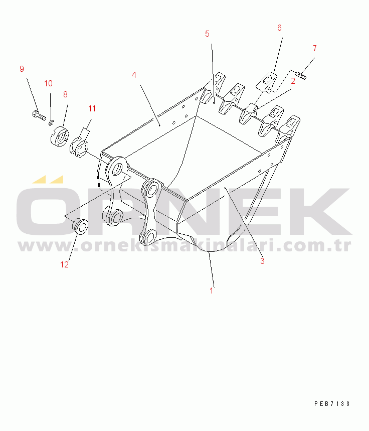 Komatsu PC228UU-1-TN S/N 10001-UP BUCKET¤ 0.9M3 (CECE 0.8M3)¤ 1200MM (HORIZONTAL PIN TYPE)         (WITH ADJUSTER)(#10022-)