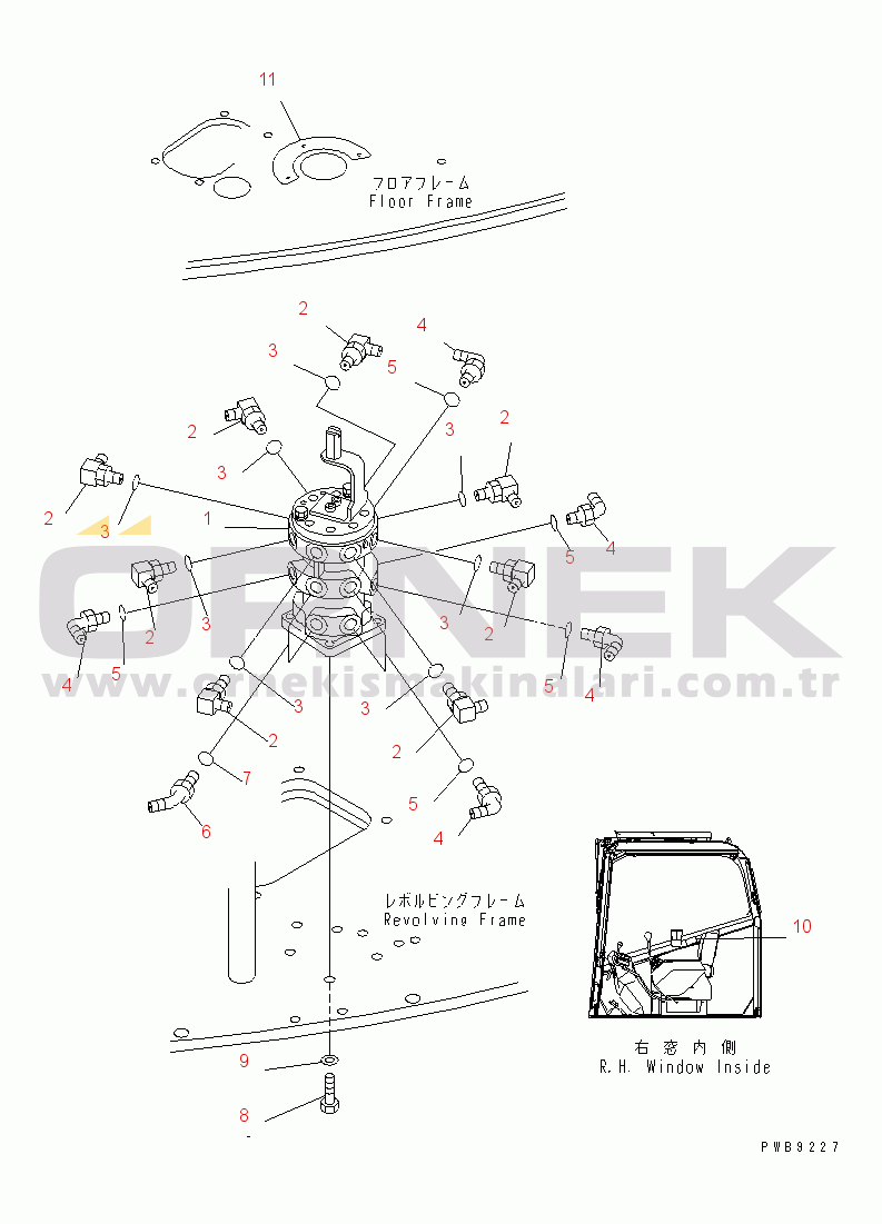 Komatsu PC228USLC-2 S/N 15001-UP PPC MAIN LINE (BRACKET) (4WAY)
