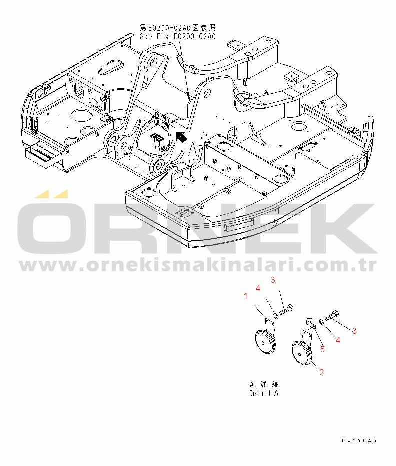 Komatsu PC228USLC-3S S/N 20001-29999 (For U.S.A.) HORN(#20001-)