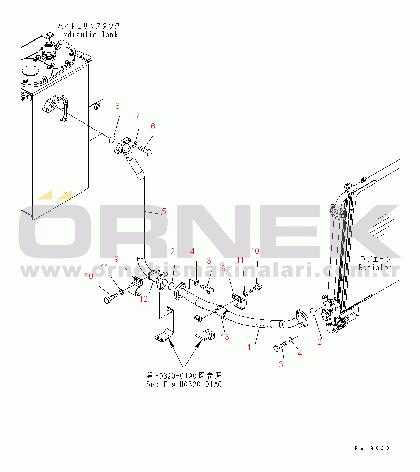 Komatsu PC228USLC-3S S/N 20001-29999 (For U.S.A.) RETURN LINE(#20001-21221)