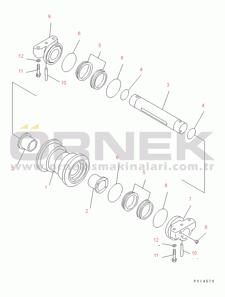 Komatsu PC228US-3-AA S/N 20001-29999 TRACK ROLLER(#20001-)