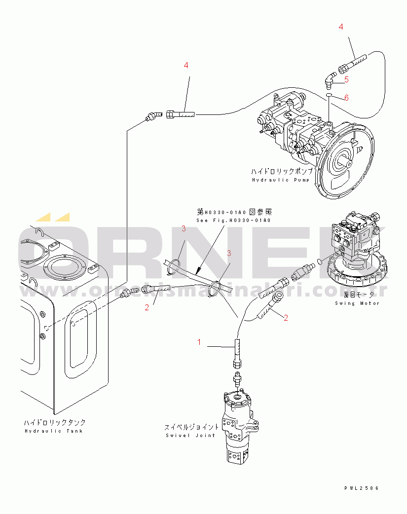 Komatsu PC228US-2 S/N 15001-UP (For U.S.A.) DRAIN LINE